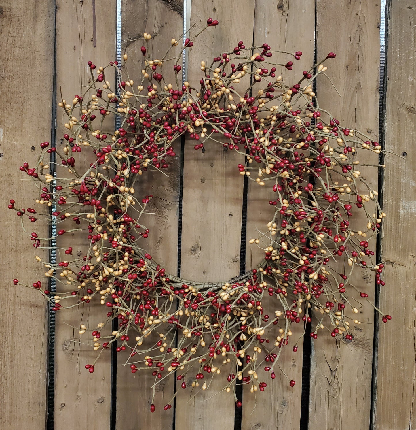 Burgundy/Tan Berrie Wreath