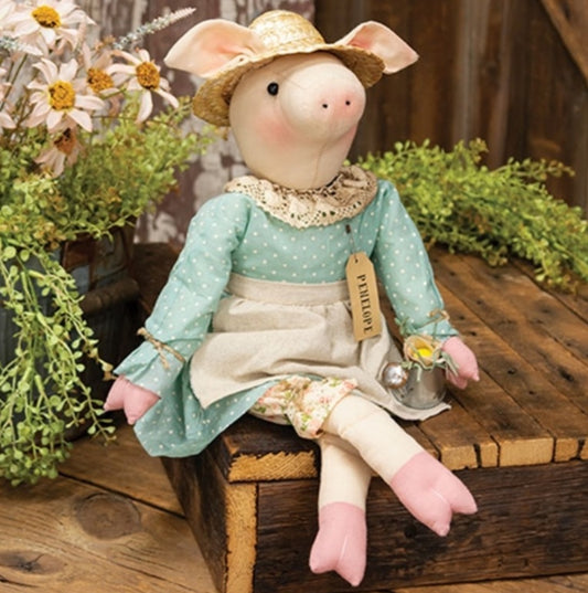 Penelope Pig Doll w/ Watering Can