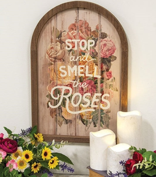 Stop and Smell the Roses Vintage Arch Sign